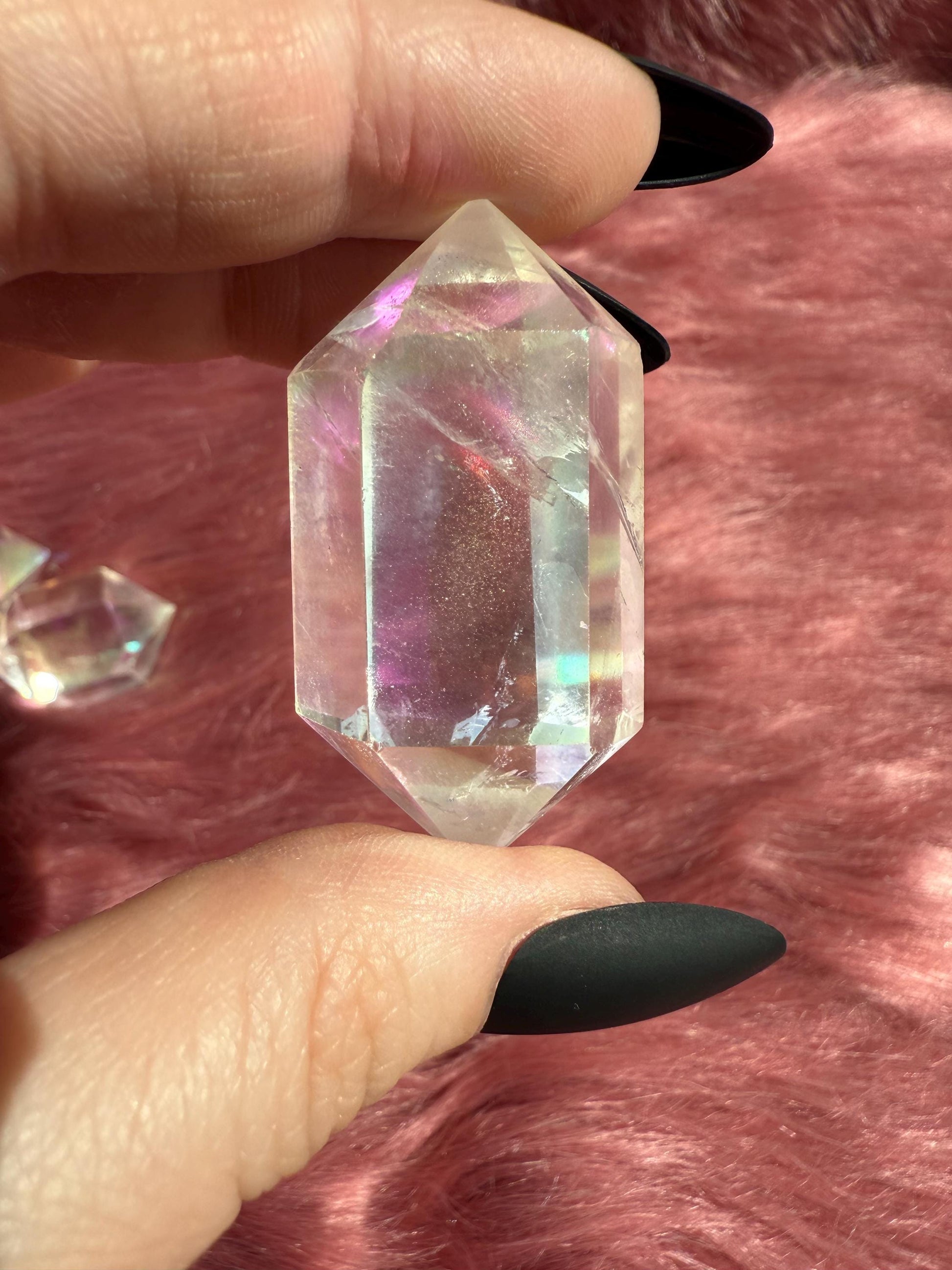 ONE (1) Stunning Aura Quartz DT (Double Terminated) Point - Intuitively Selected