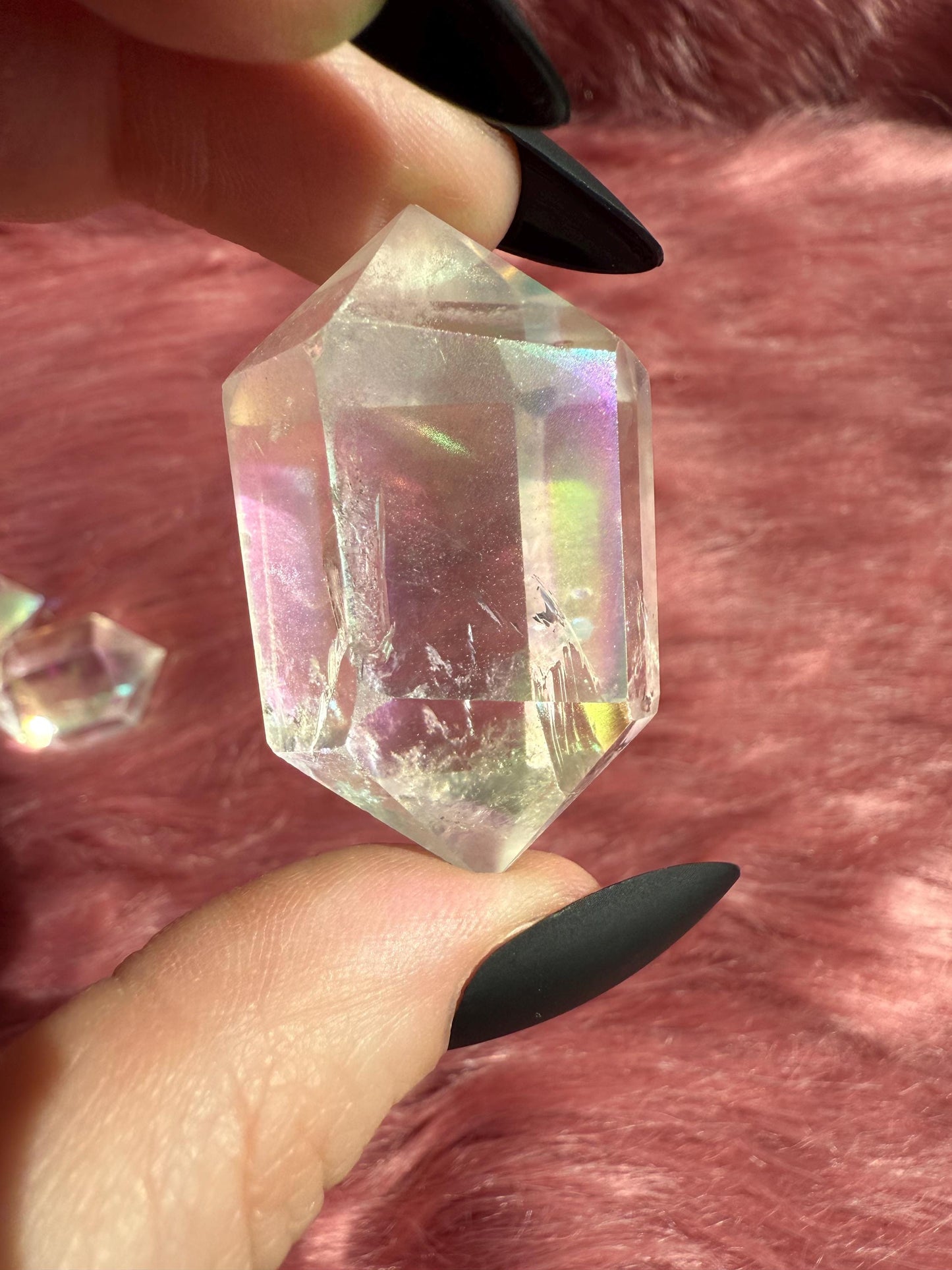 ONE (1) Stunning Aura Quartz DT (Double Terminated) Point - Intuitively Selected