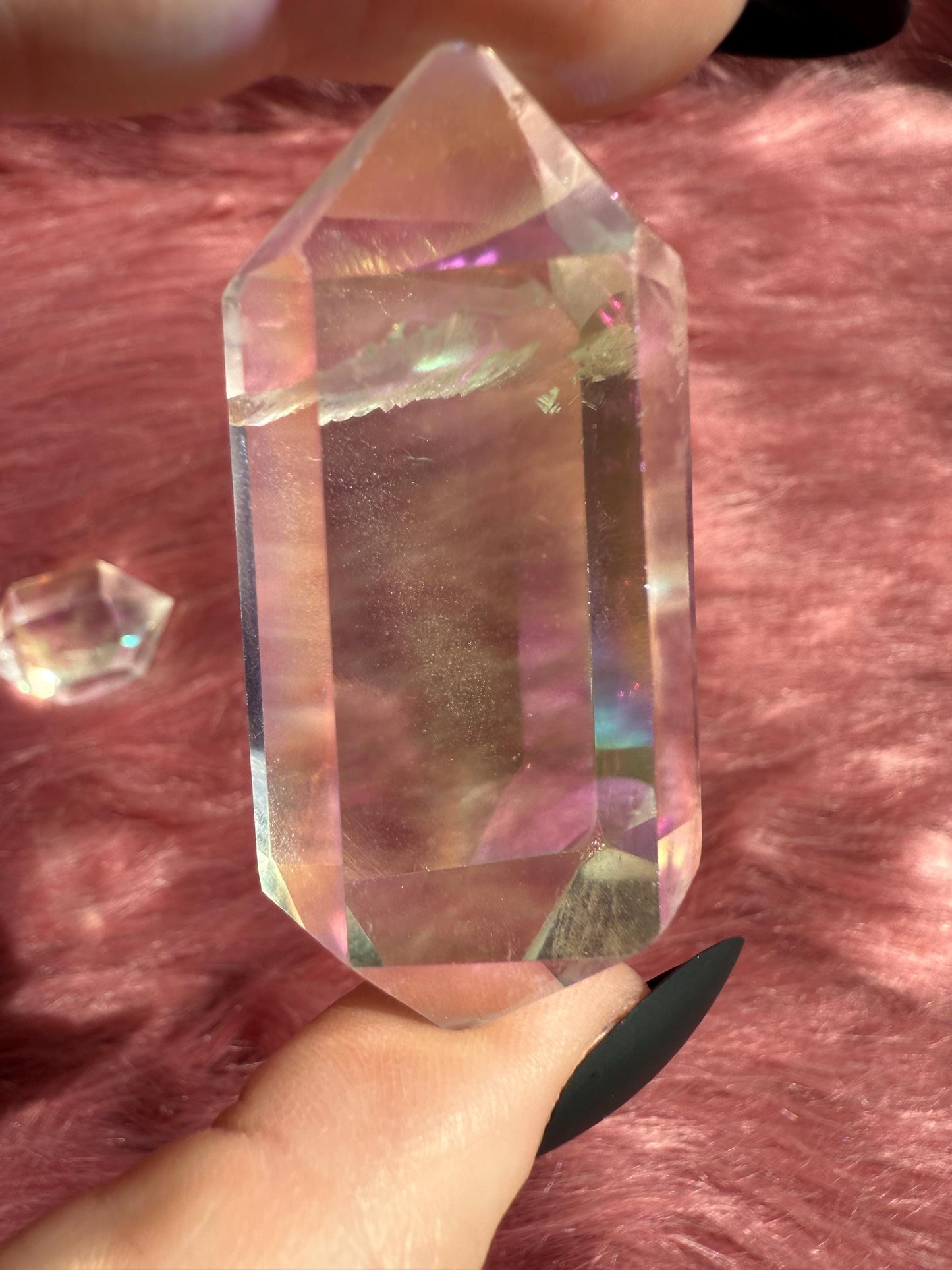 ONE (1) Stunning Aura Quartz DT (Double Terminated) Point - Intuitively Selected