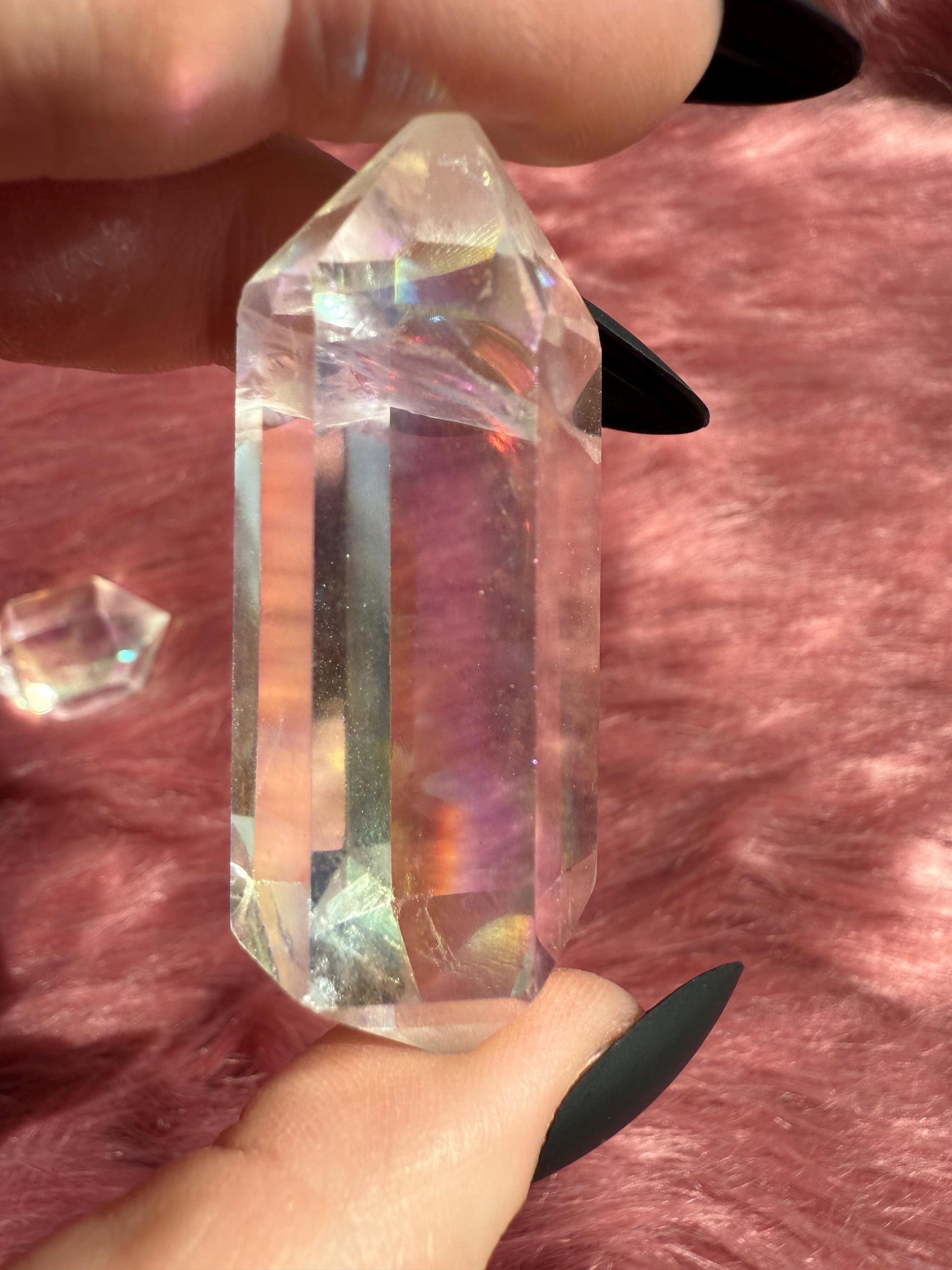 ONE (1) Stunning Aura Quartz DT (Double Terminated) Point - Intuitively Selected