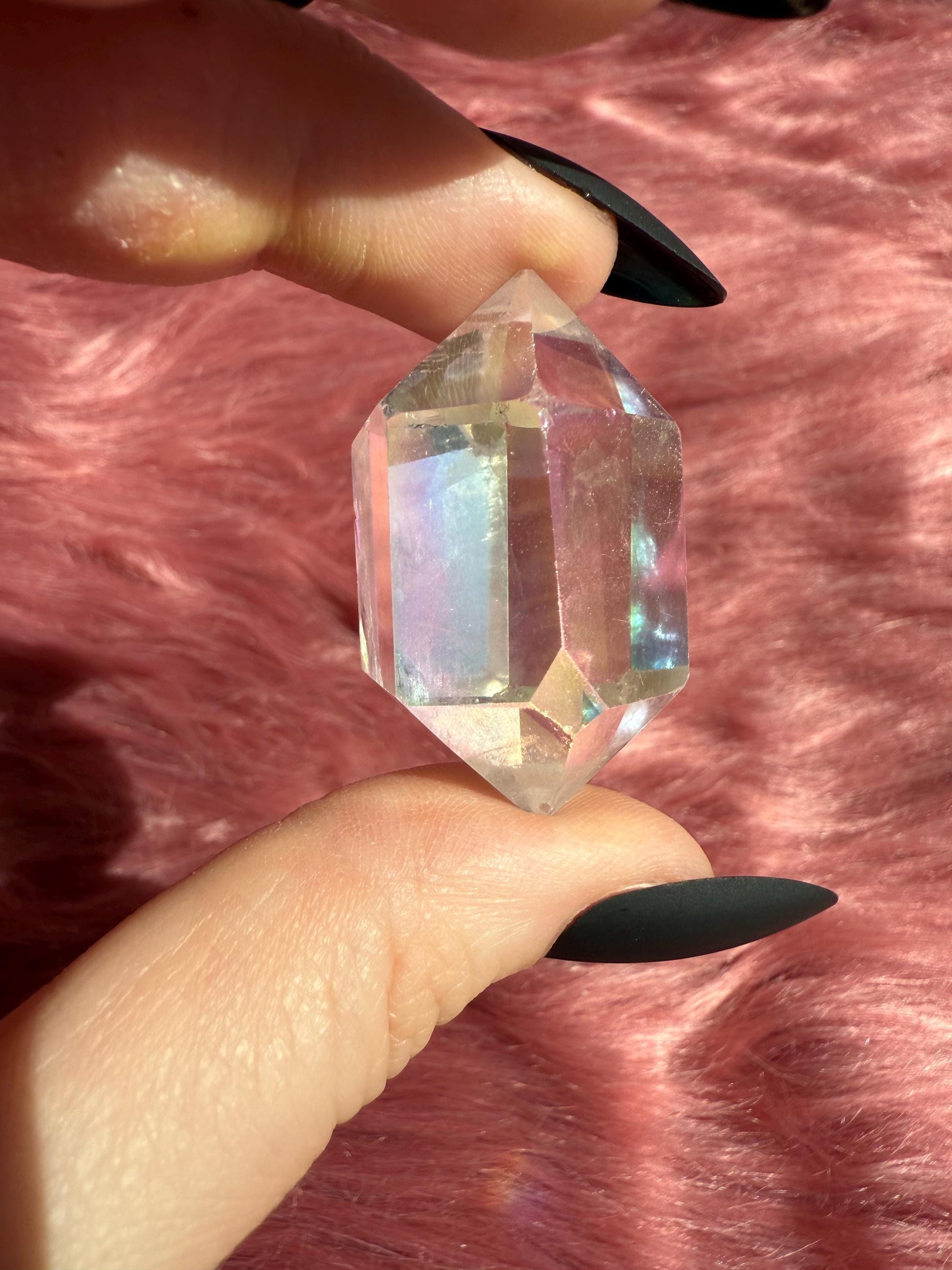 ONE (1) Stunning Aura Quartz DT (Double Terminated) Point - Intuitively Selected