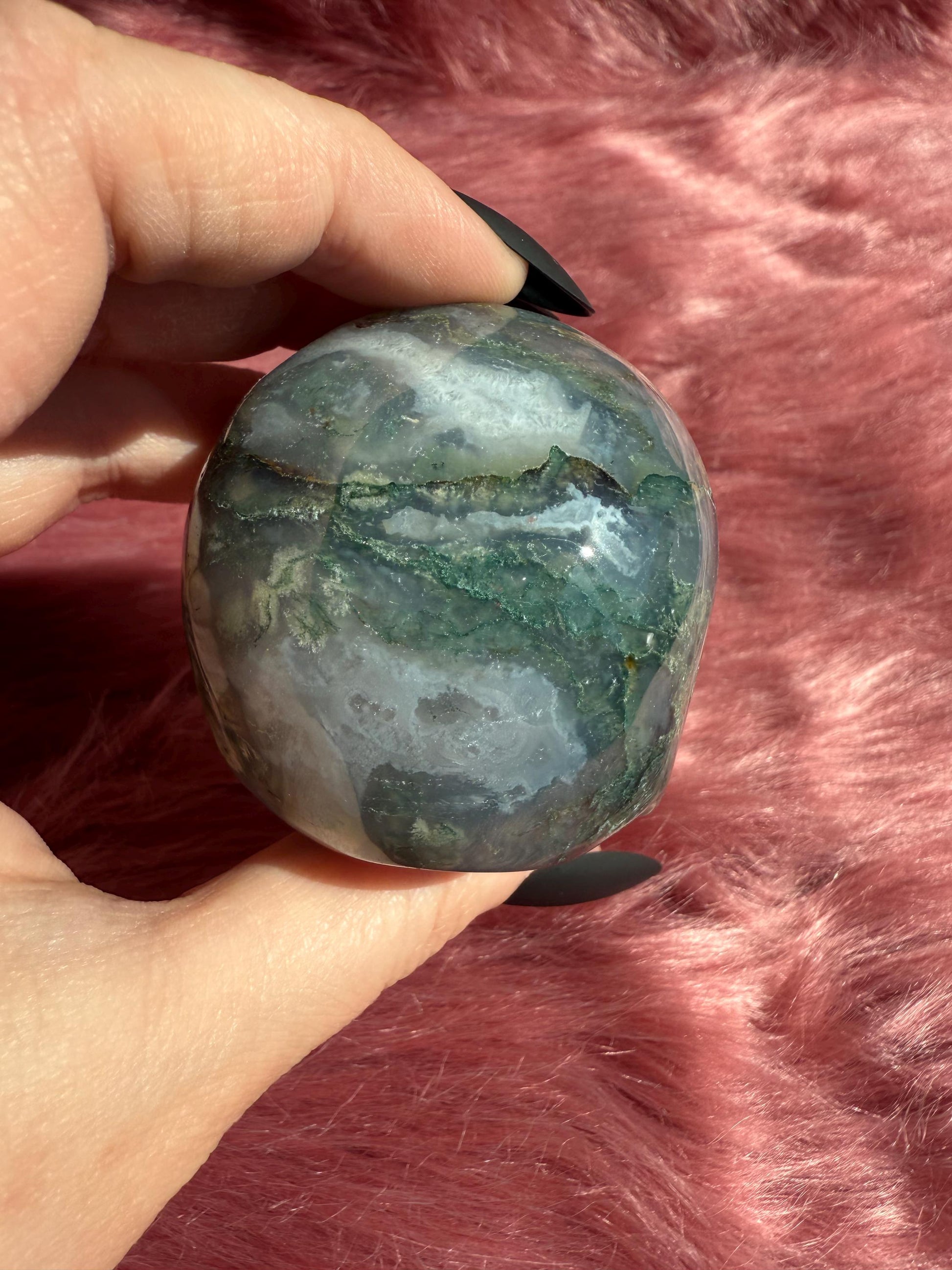 Stunning High Quality Moss Agate Skull A