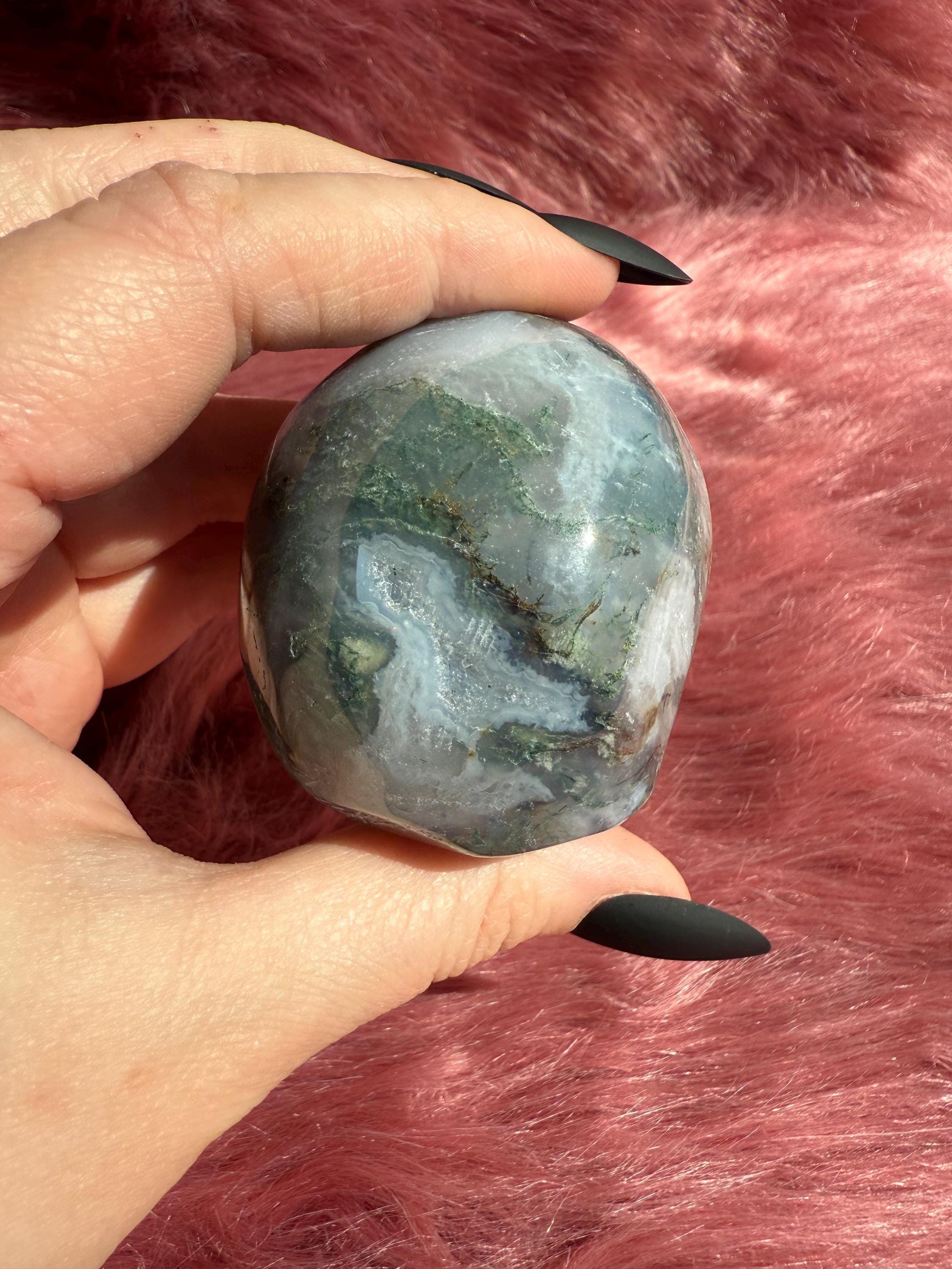 Stunning High Quality Moss Agate Skull E