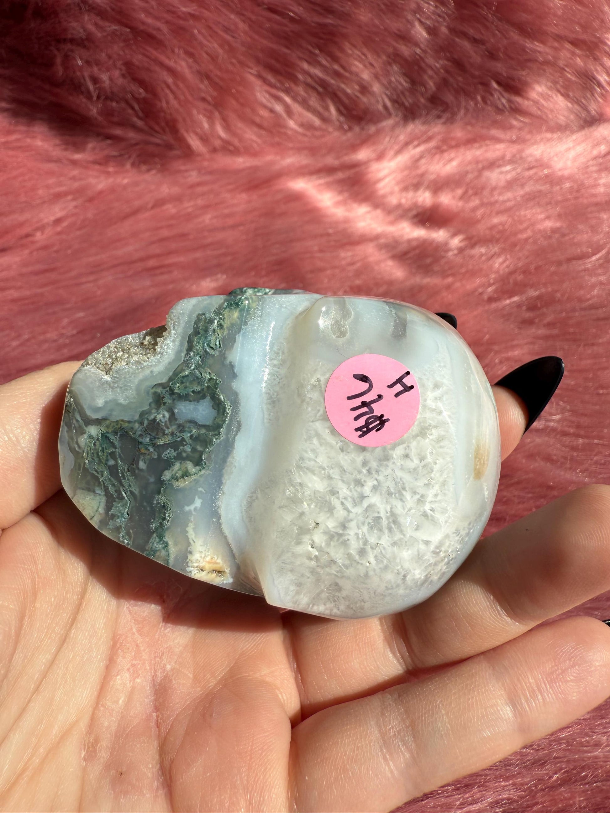 Stunning High Quality Moss Agate Skull H