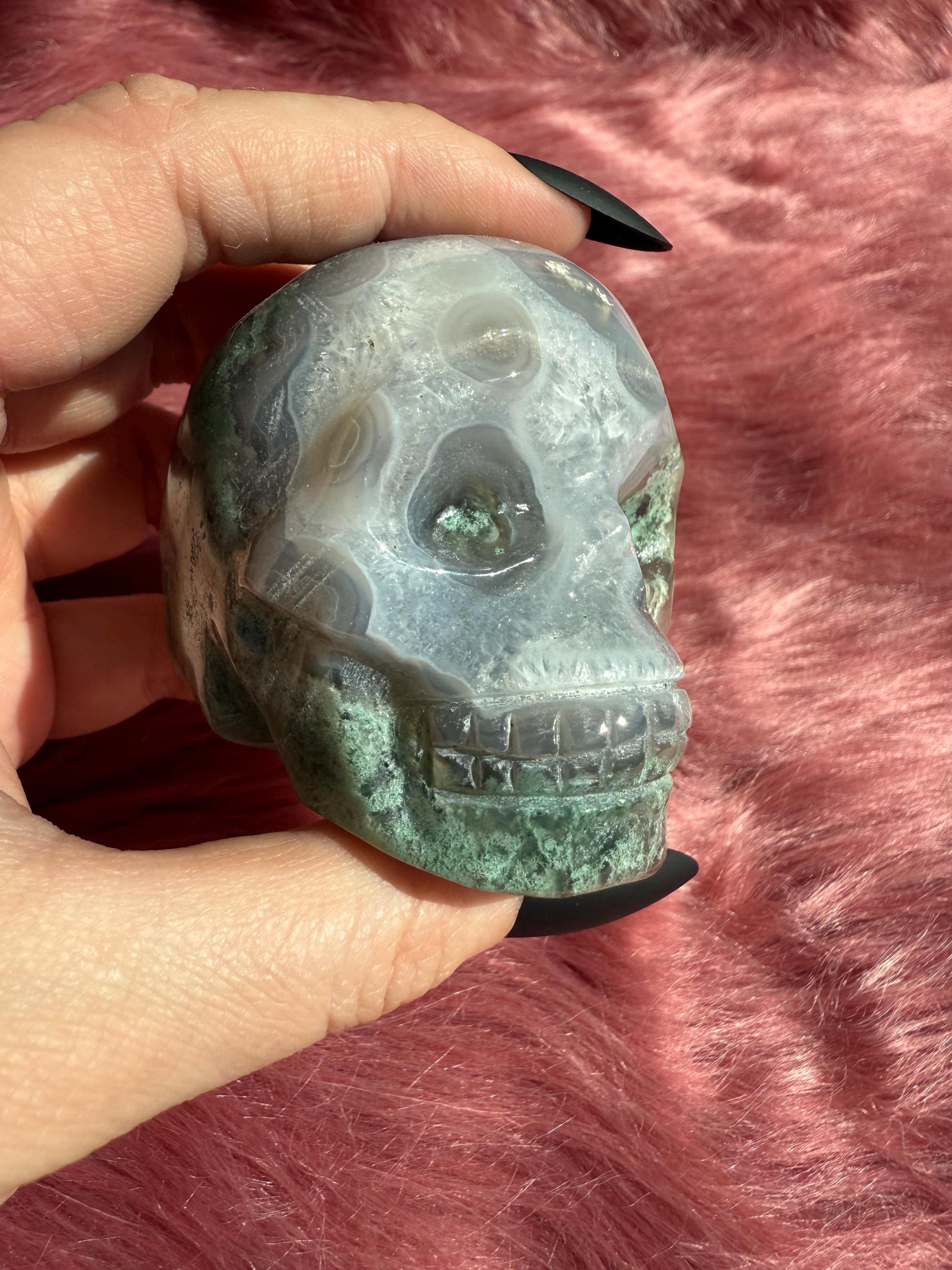 Stunning High Quality Moss Agate Skull G