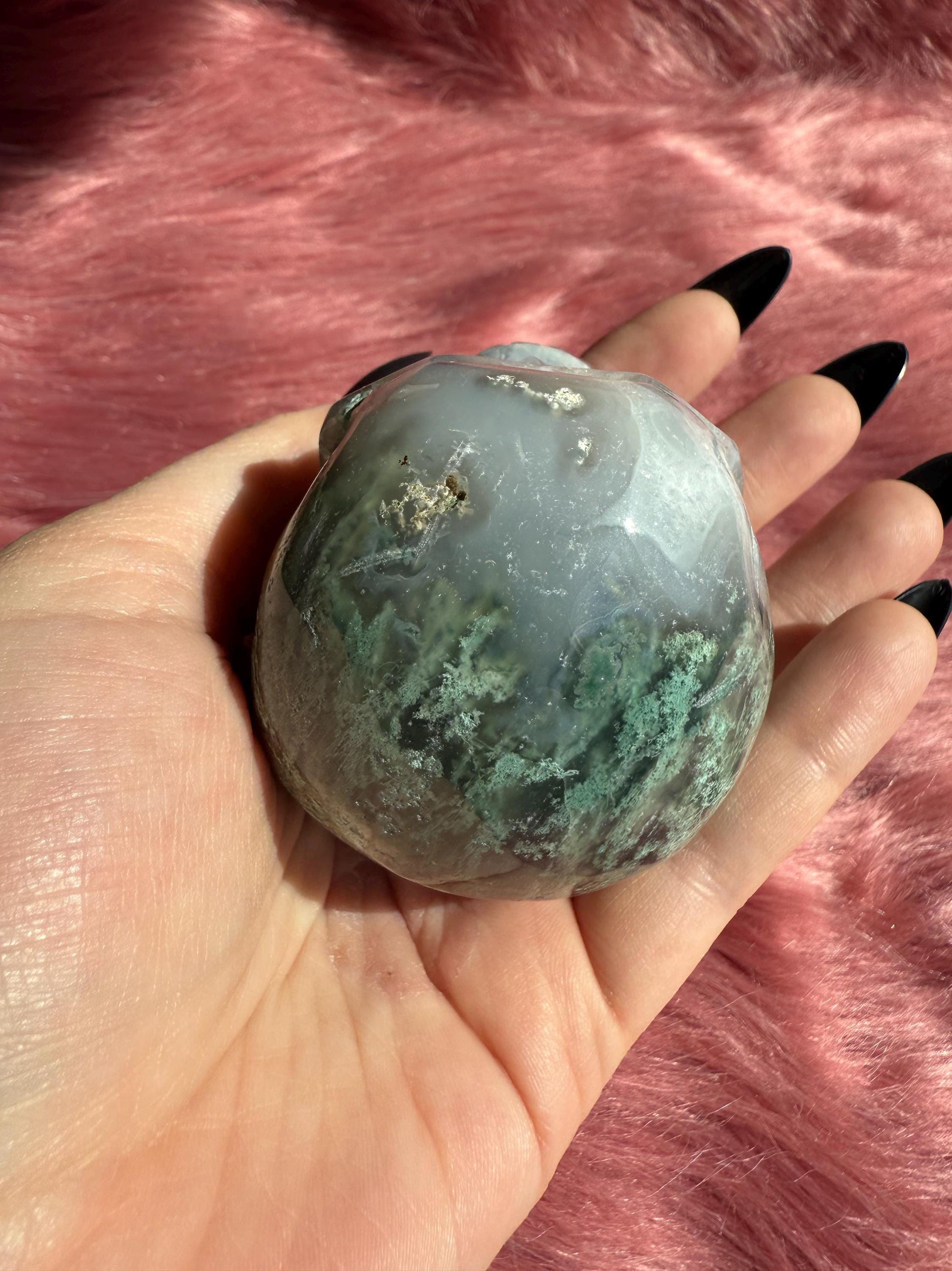 Stunning High Quality Moss Agate Skull G