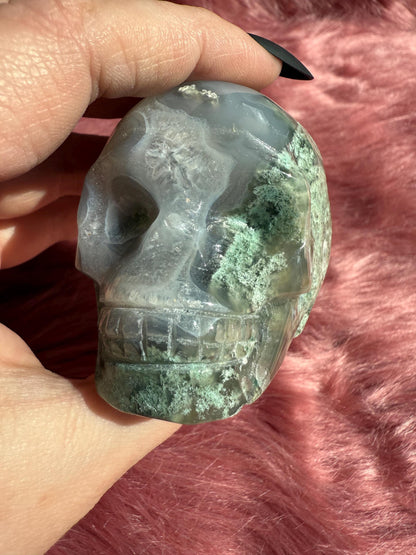 Stunning High Quality Moss Agate Skull G