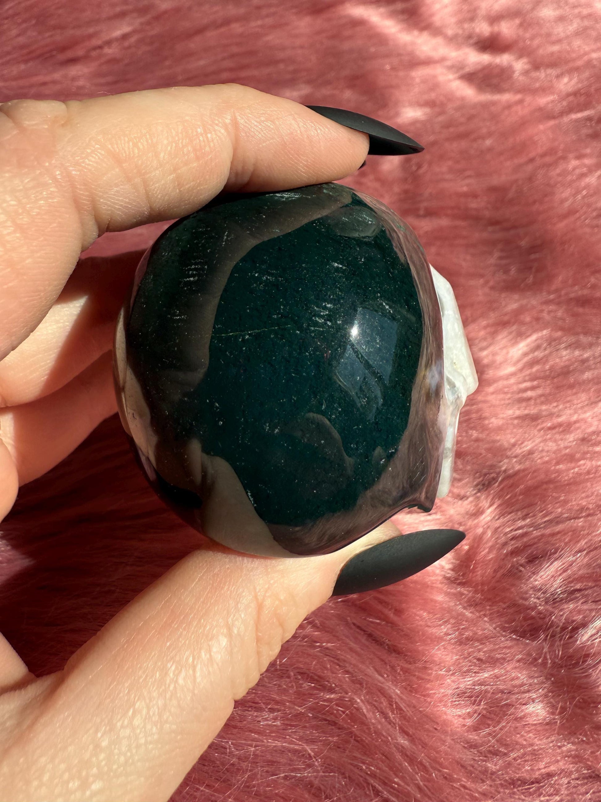 Stunning High Quality Moss Agate Skull B