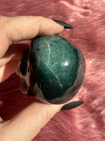 Stunning High Quality Moss Agate Skull B