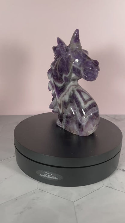 ONE (1) Stunning High Quality Dream Amethyst Hand Carved Unicorn