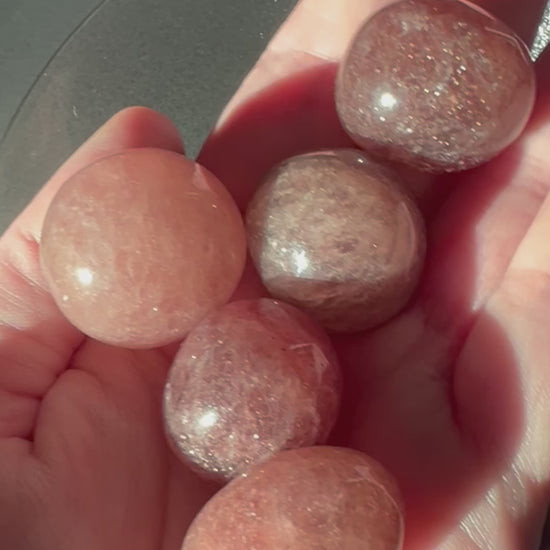 Stunning Strawberry Quartz Crystal Tumble in natural light