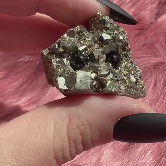 ONE (1) Stunning High Quality Pyrite Pet Rock Carving