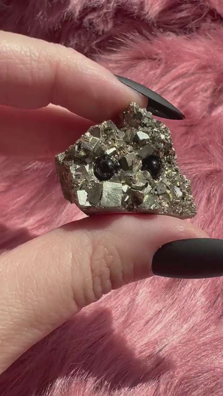 ONE (1) Stunning High Quality Pyrite Pet Rock Carving