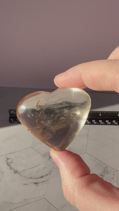 ONE (1) Stunning Flashy Medium Clear Quartz Heart - Intuitively Selected