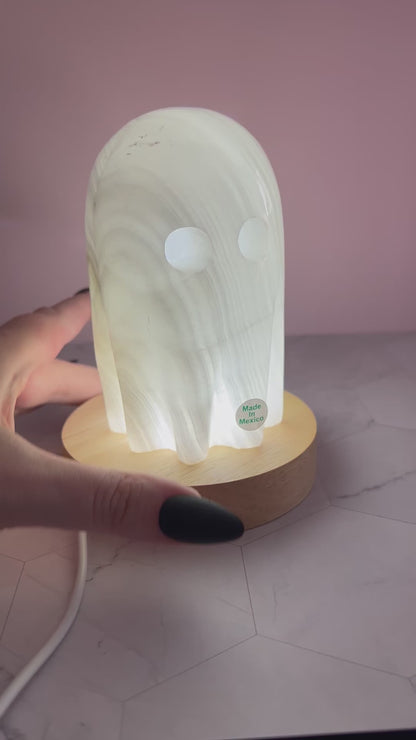 ONE (1) Stunning Onyx Ghost Lamp from Mexico (Includes USB LED light)