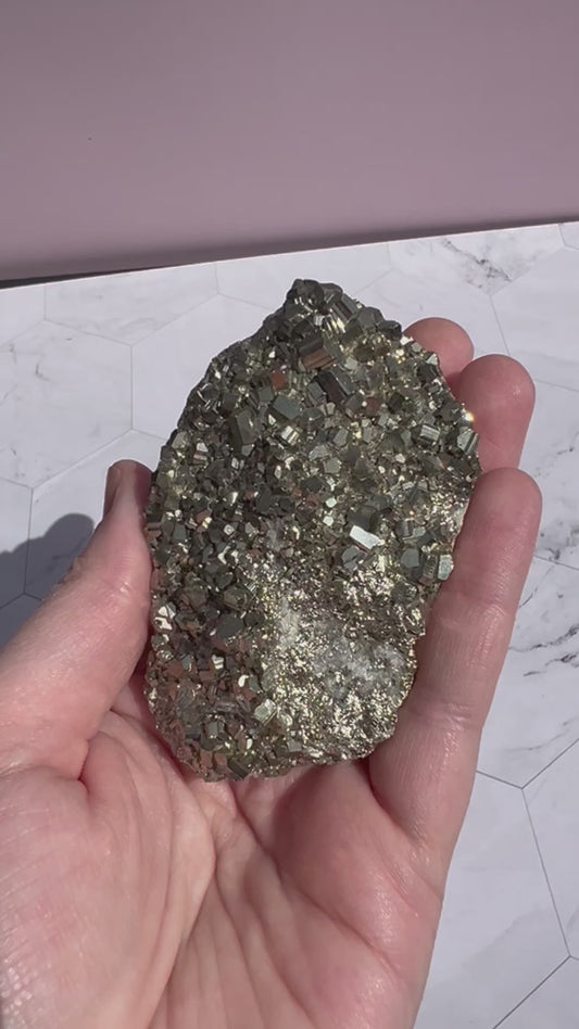 ONE (1) Stunning Pyrite with Quartz Specimen