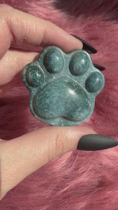 Stunning High Quality Moss Agate Paw Print A