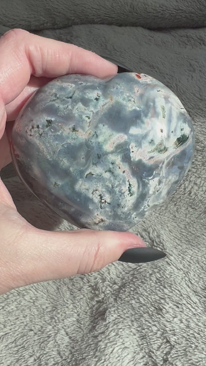 Stunning High Quality Sea (Ocean) Jasper Heart Carving