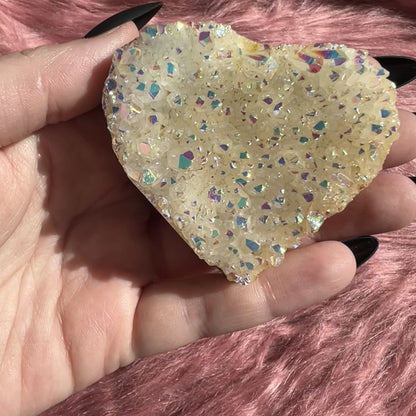 Stunning Aura Treated Quartz Cupcake Heart