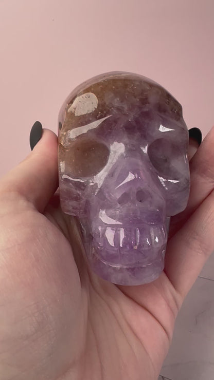 ONE (1) Stunning High Quality Crazy Lace Amethyst Skull