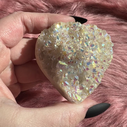 Stunning Aura Treated Quartz Cupcake Heart