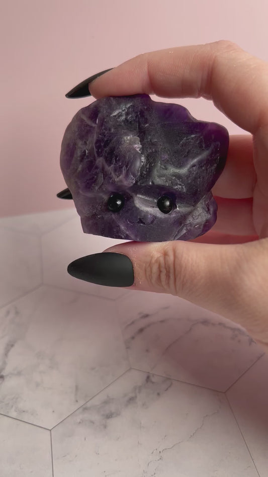 ONE (1) Stunning High Quality Amethyst Pet Rock Carving C