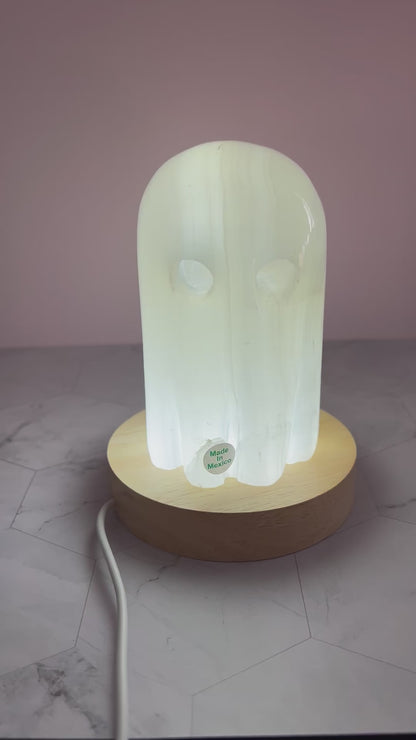 ONE (1) Stunning Onyx Ghost Lamp from Mexico (Includes USB LED light)