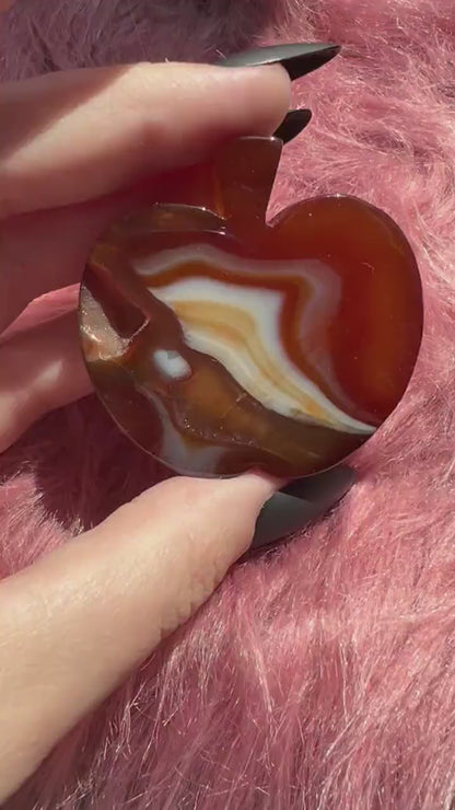 ONE (1) Stunning High Quality Carnelian Apple Carving A