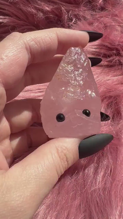 ONE (1) Stunning High Quality Rose Quartz Pet Rock Carving