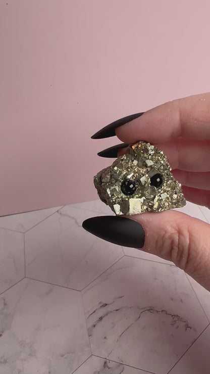 ONE (1) Stunning High Quality Pyrite Pet Rock Carving