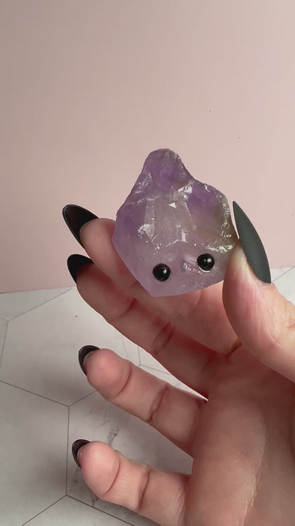 ONE (1) Stunning High Quality Amethyst Pet Rock Carving A