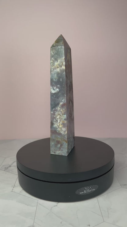 ONE (1) Stunning High Quality Purple Moss Agate x Sea Jasper Tower