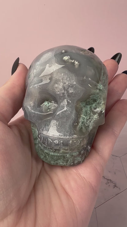 Stunning High Quality Moss Agate Skull G