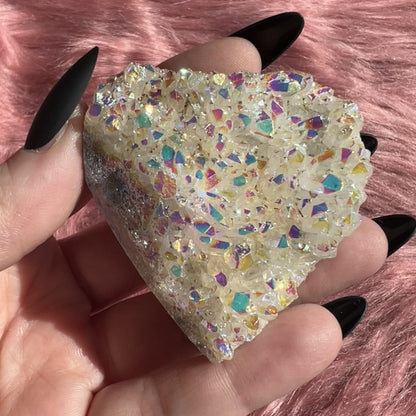 Stunning Aura Treated Quartz Cupcake Heart