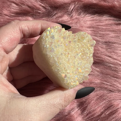 Stunning Aura Treated Quartz Cupcake Heart