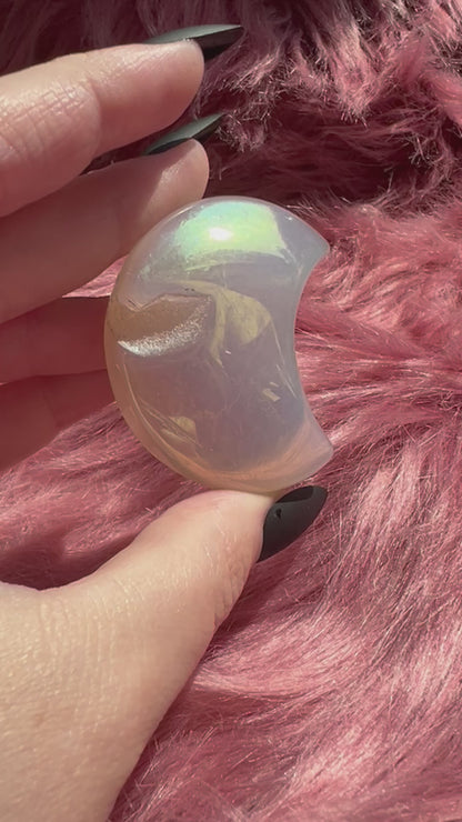 ONE (1) Stunning Aura Quartz Moon - J