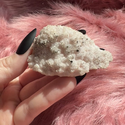 ONE (1) Stunning Pink Calcite with Pyrite Specimen