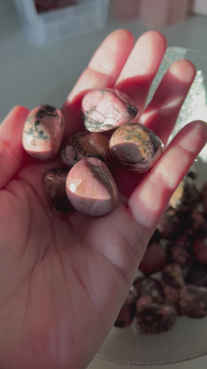 ONE (1) Stunning Rhodonite Crystal Tumble - Intuitively Picked