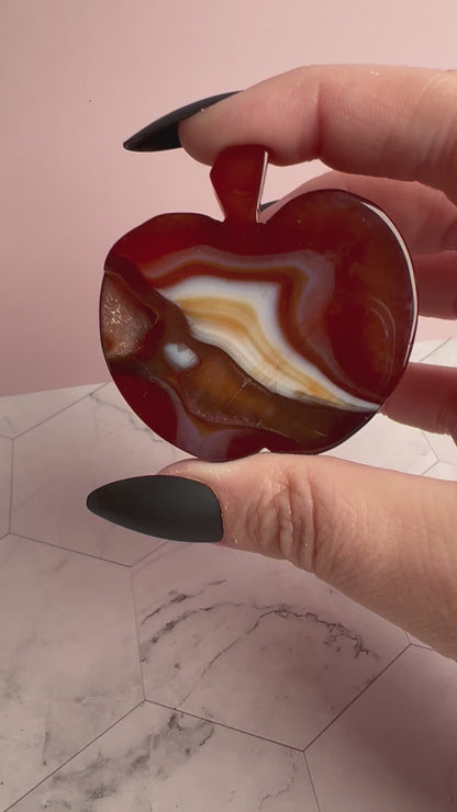 ONE (1) Stunning High Quality Carnelian Apple Carving A