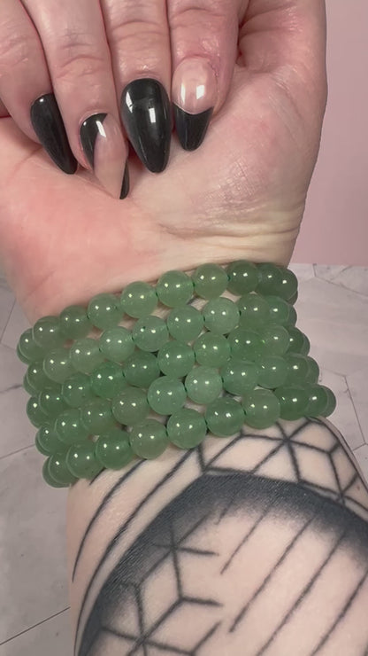 ONE (1) Stunning 8mm Green Aventurine Crystal Bracelet - Intuitively Selected