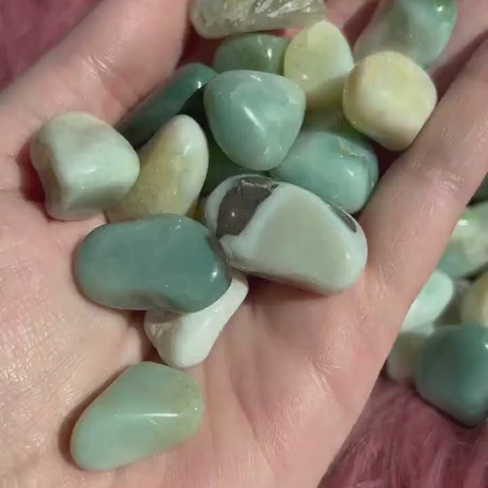 ONE (1) Stunning Green Flower Agate Tumble - Intuitively Picked