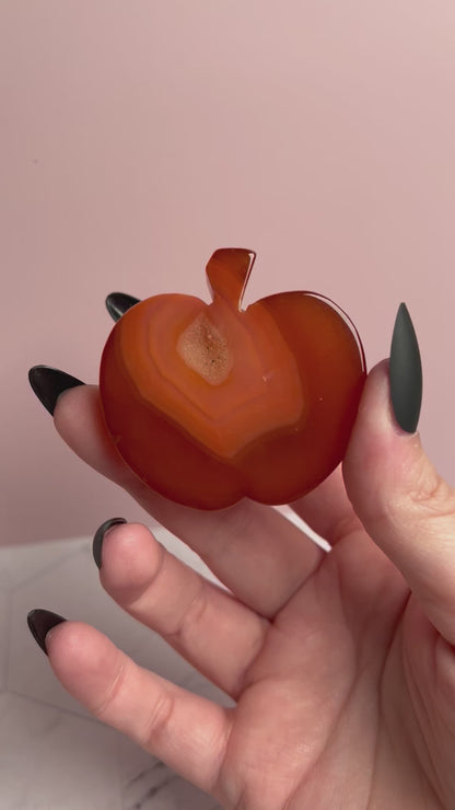 ONE (1) Stunning High Quality Carnelian Apple Carving B